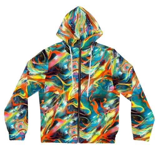 Cecily’s Swirl on a Women's Full-Zip Hoodie