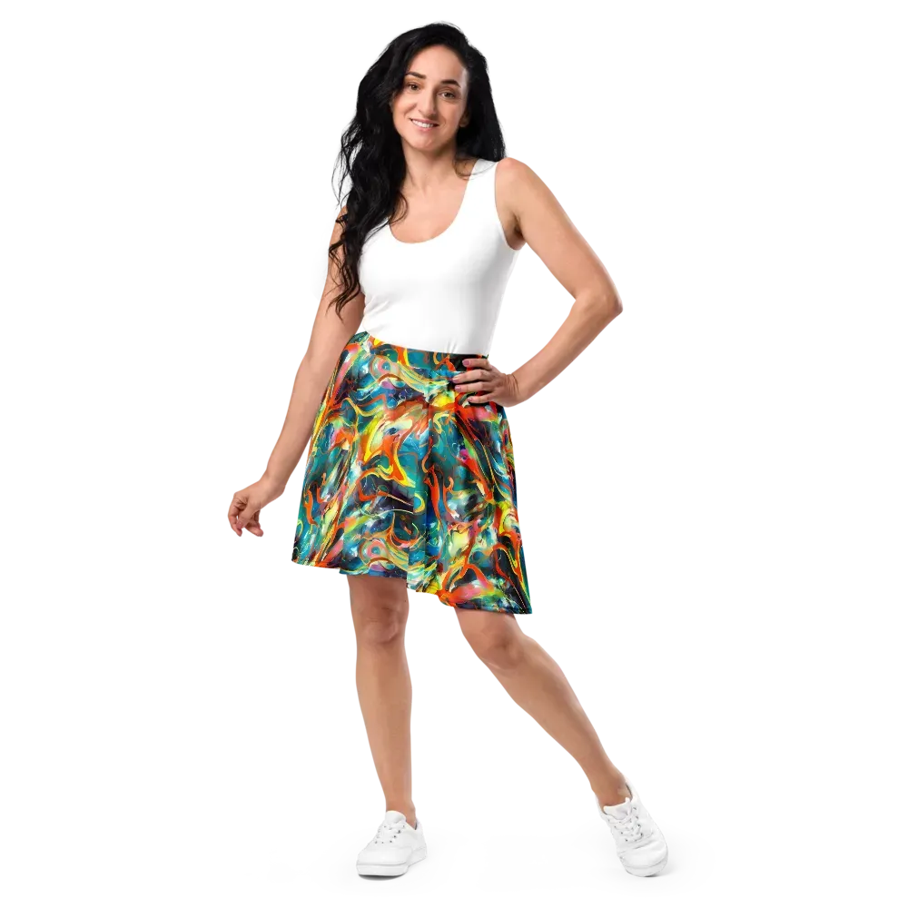 Cecily’s Swirl on Skater Skirt — Front