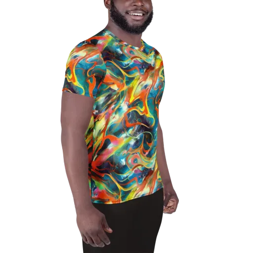 Cecily’s Swirl on a Men's Athletic T-Shirt