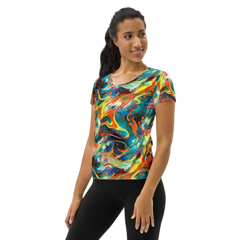 Cecily’s Swirl on Women's Athletic T-Shirt — Left