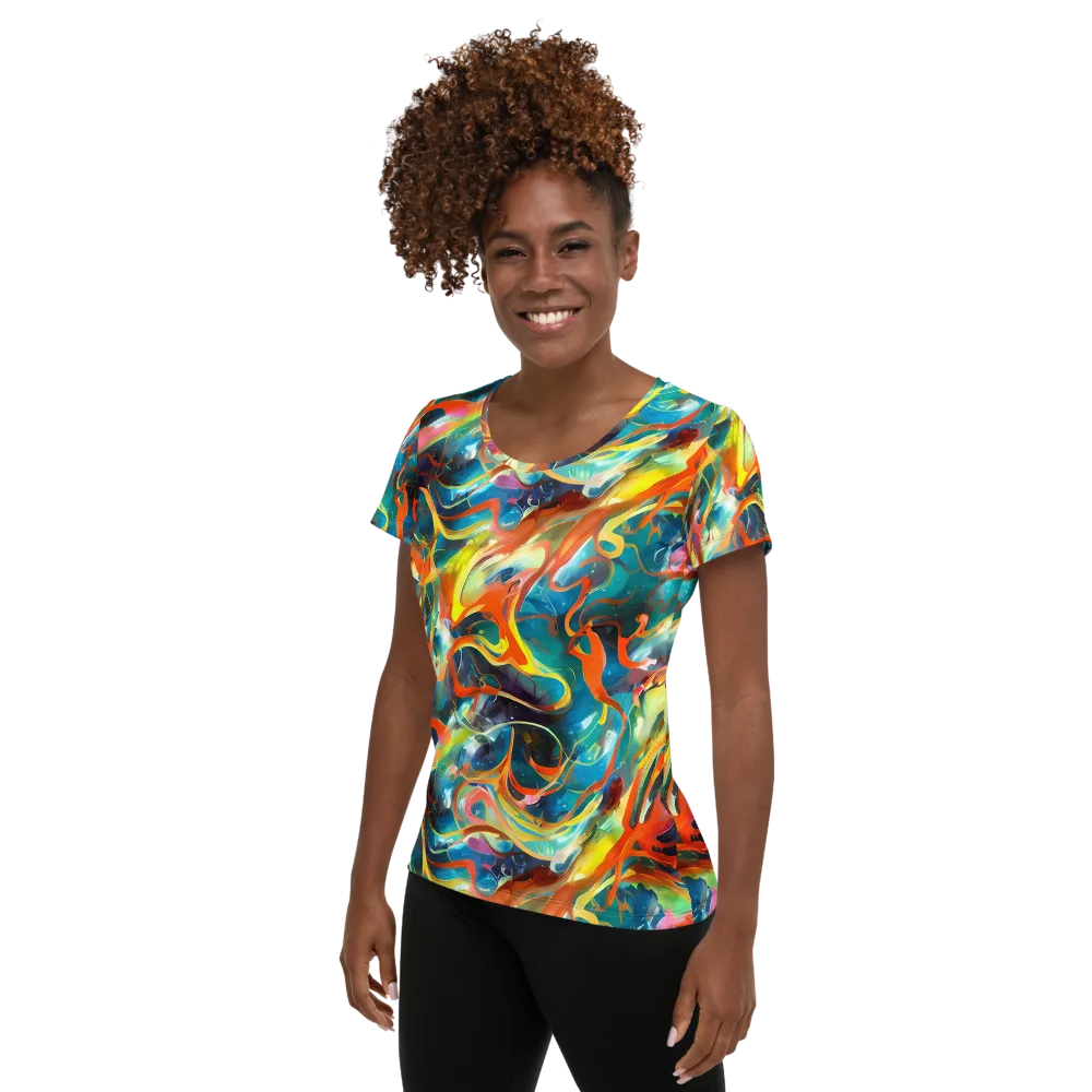 Cecily’s Swirl on Women's Athletic T-Shirt — Left
