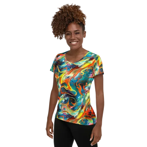 Cecily’s Swirl on a Women's Athletic T-Shirt