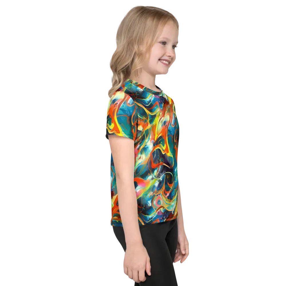 Cecily’s Swirl on Kids Crew Neck T-Shirt — Right