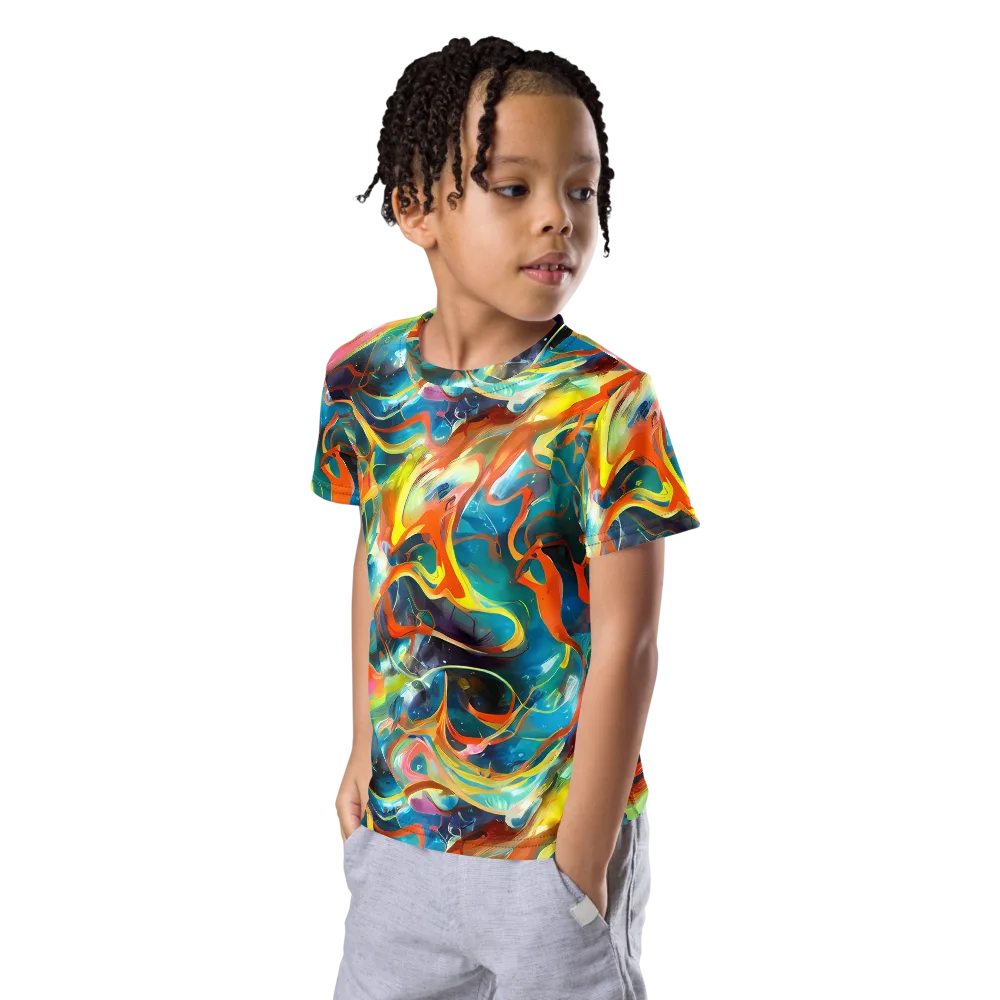 Cecily’s Swirl on Kids Crew Neck T-Shirt — Left Front