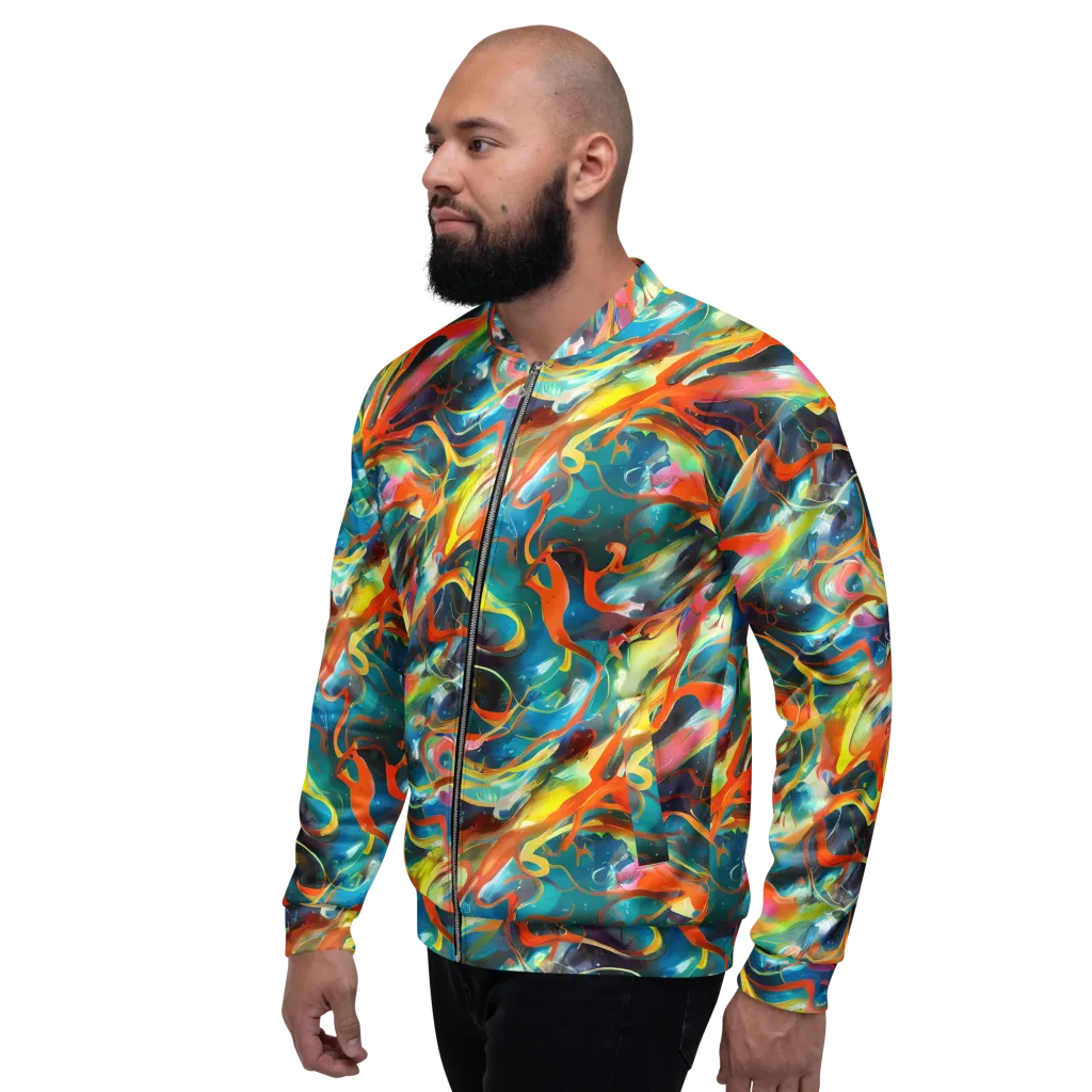 Cecily’s Swirl on Bomber Jacket — Left