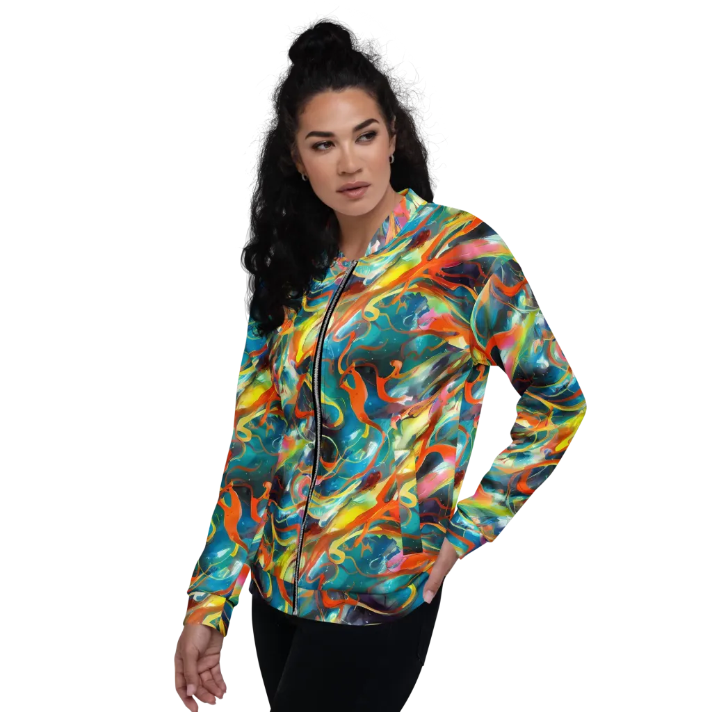 Cecily’s Swirl on Bomber Jacket — Left