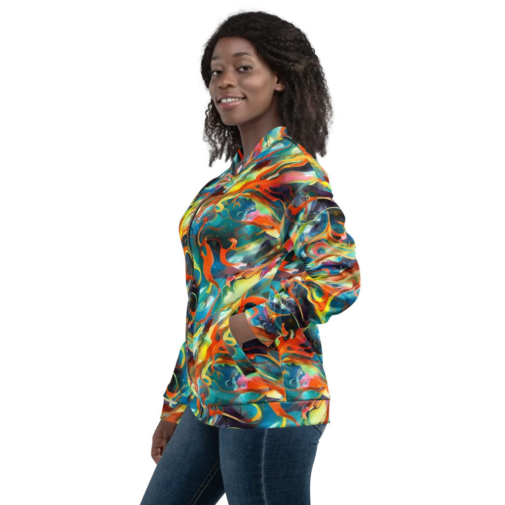 Cecily’s Swirl on Bomber Jacket — Left