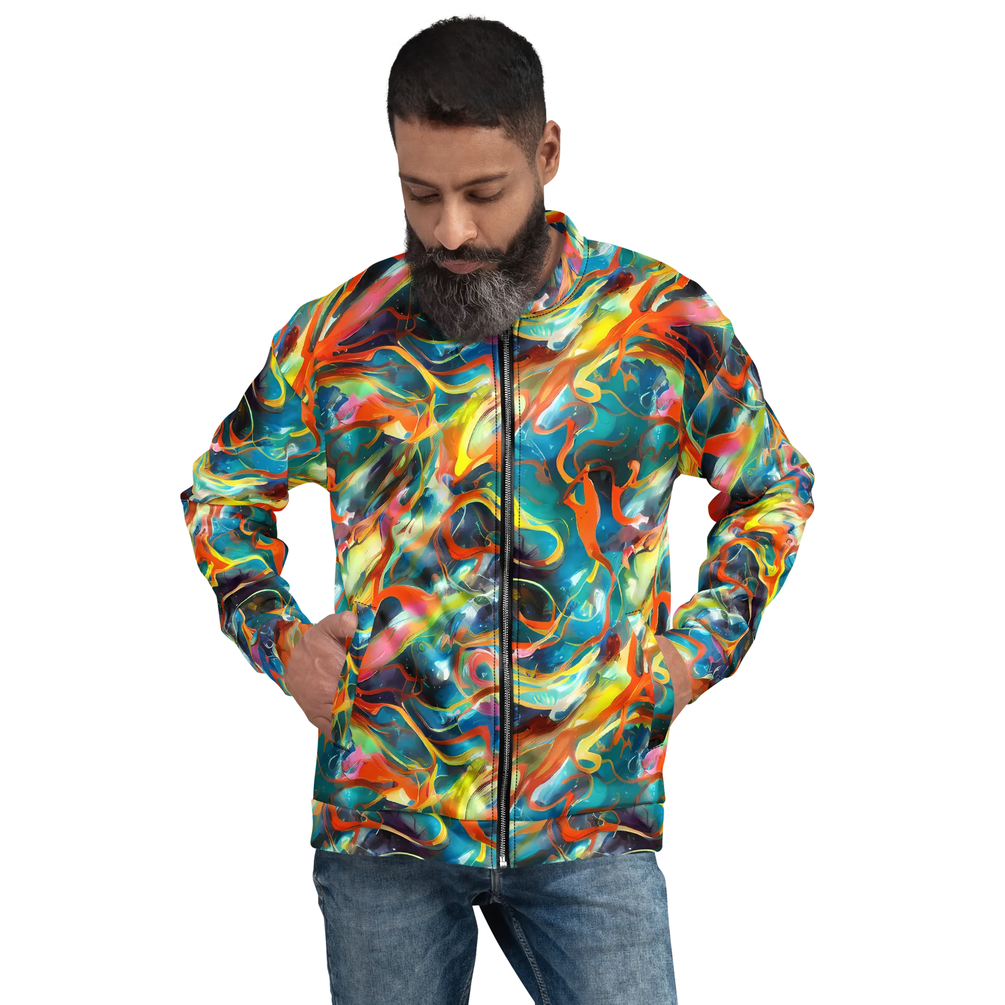 Cecily’s Swirl on Bomber Jacket — Front