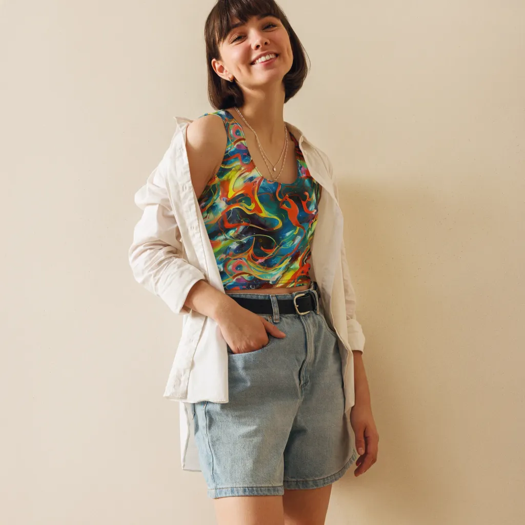Cecily’s Swirl on Crop Top — Front