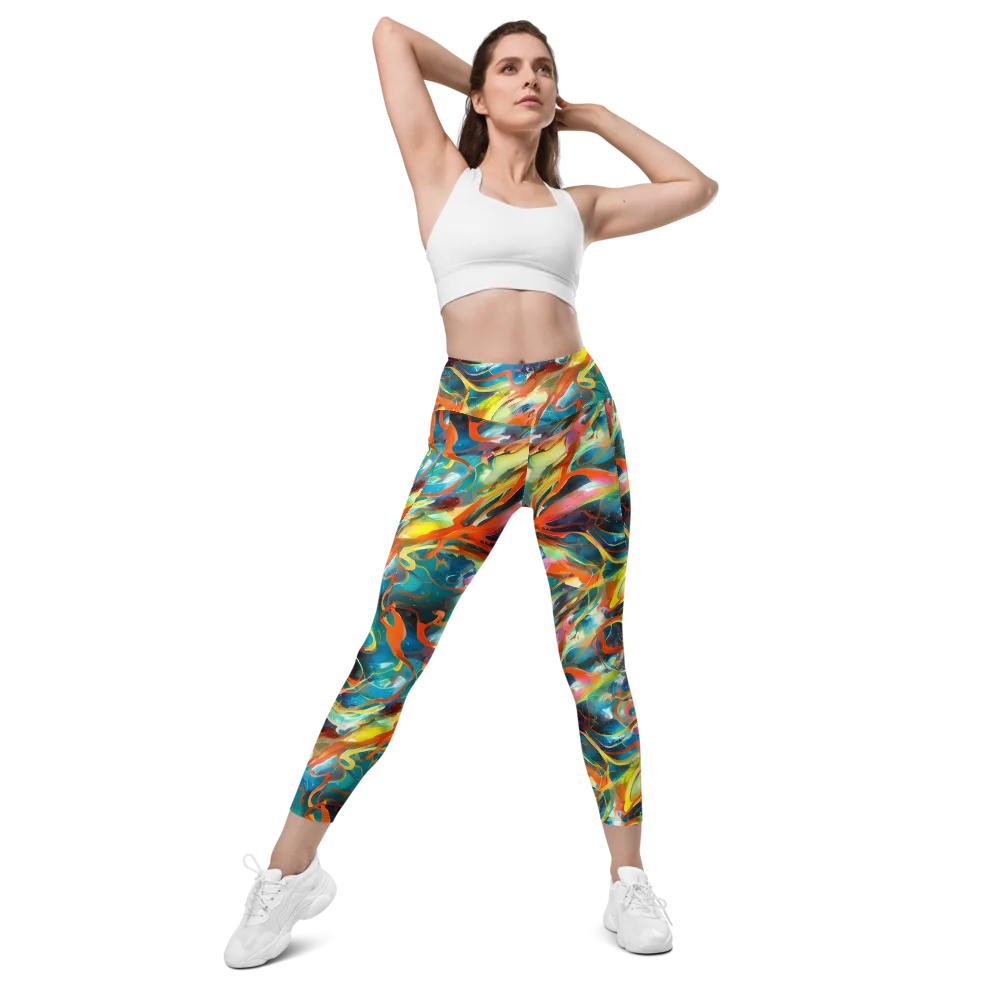 Cecily’s Swirl on Leggings with Pockets — Front