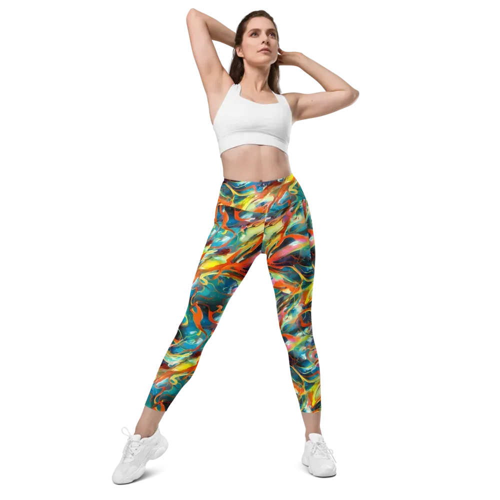 Cecily’s Swirl on Leggings with Pockets — Front