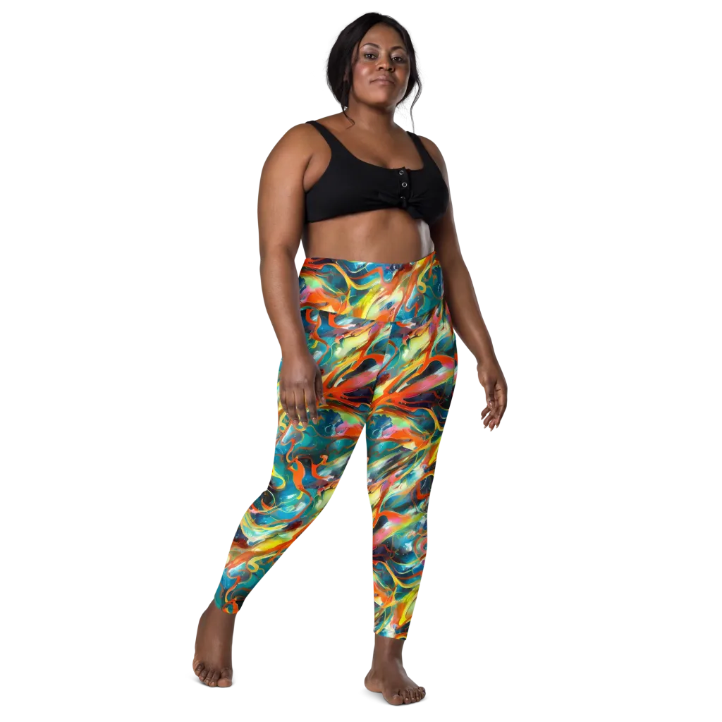 Cecily’s Swirl on Leggings with Pockets — Front