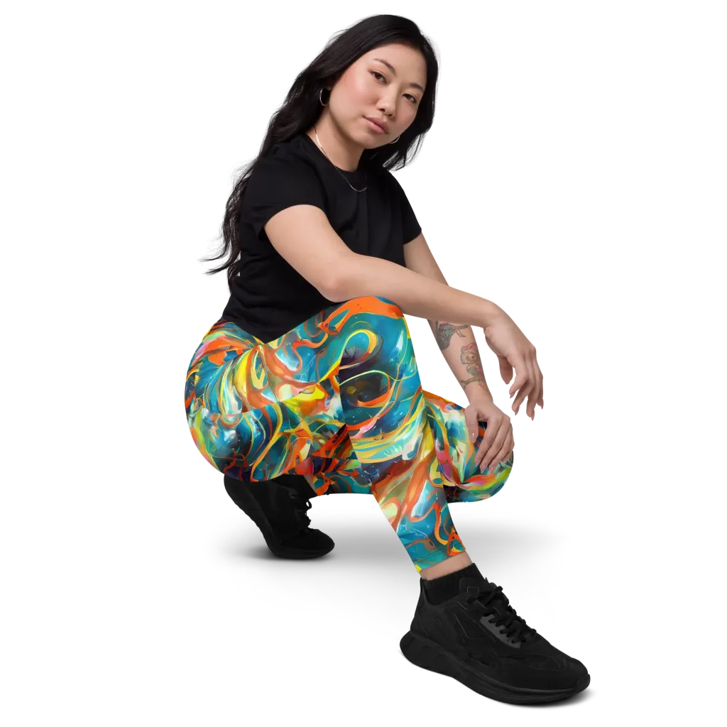Cecily’s Swirl on Leggings with Pockets — Right Front