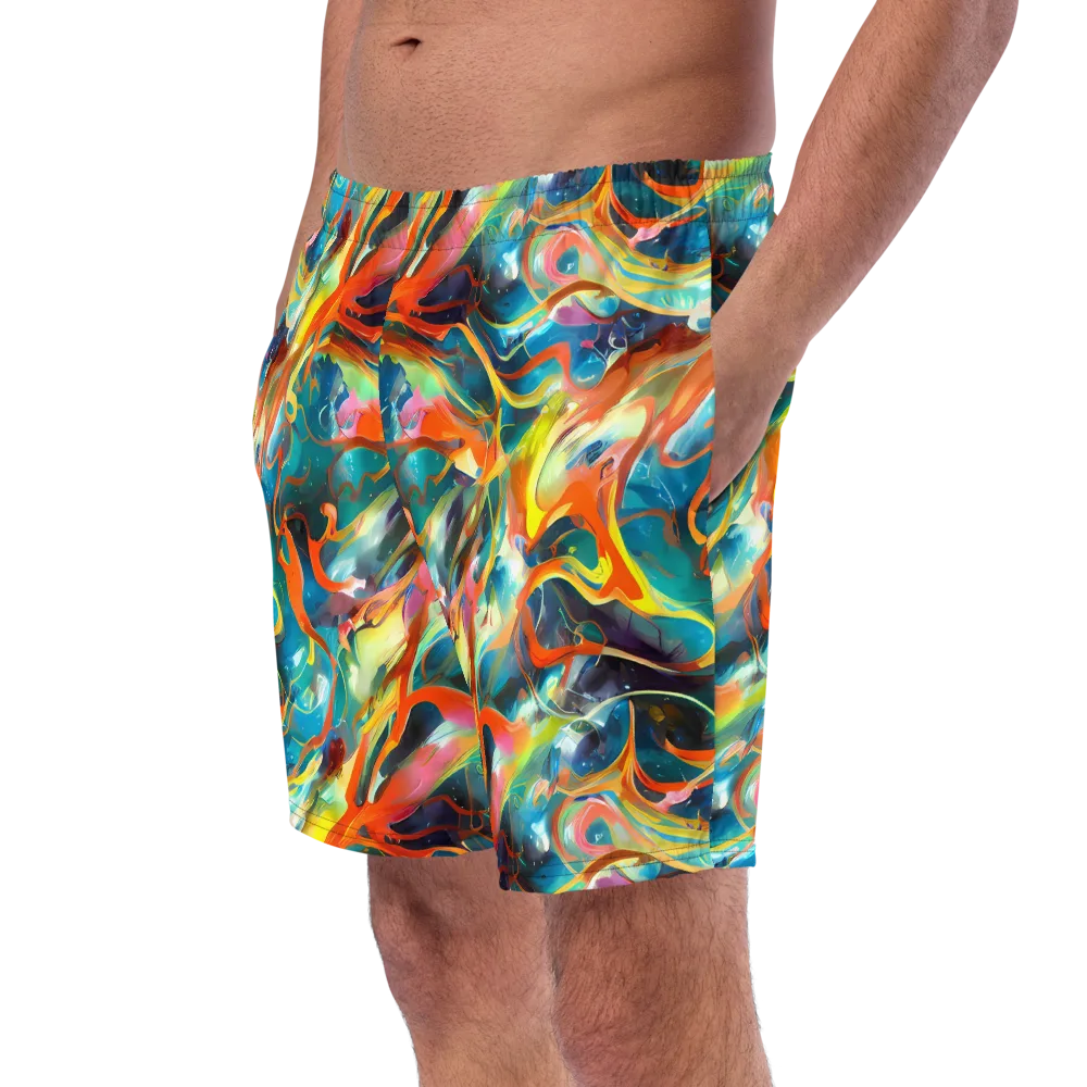 Cecily’s Swirl on Swim Trunks — Left Front