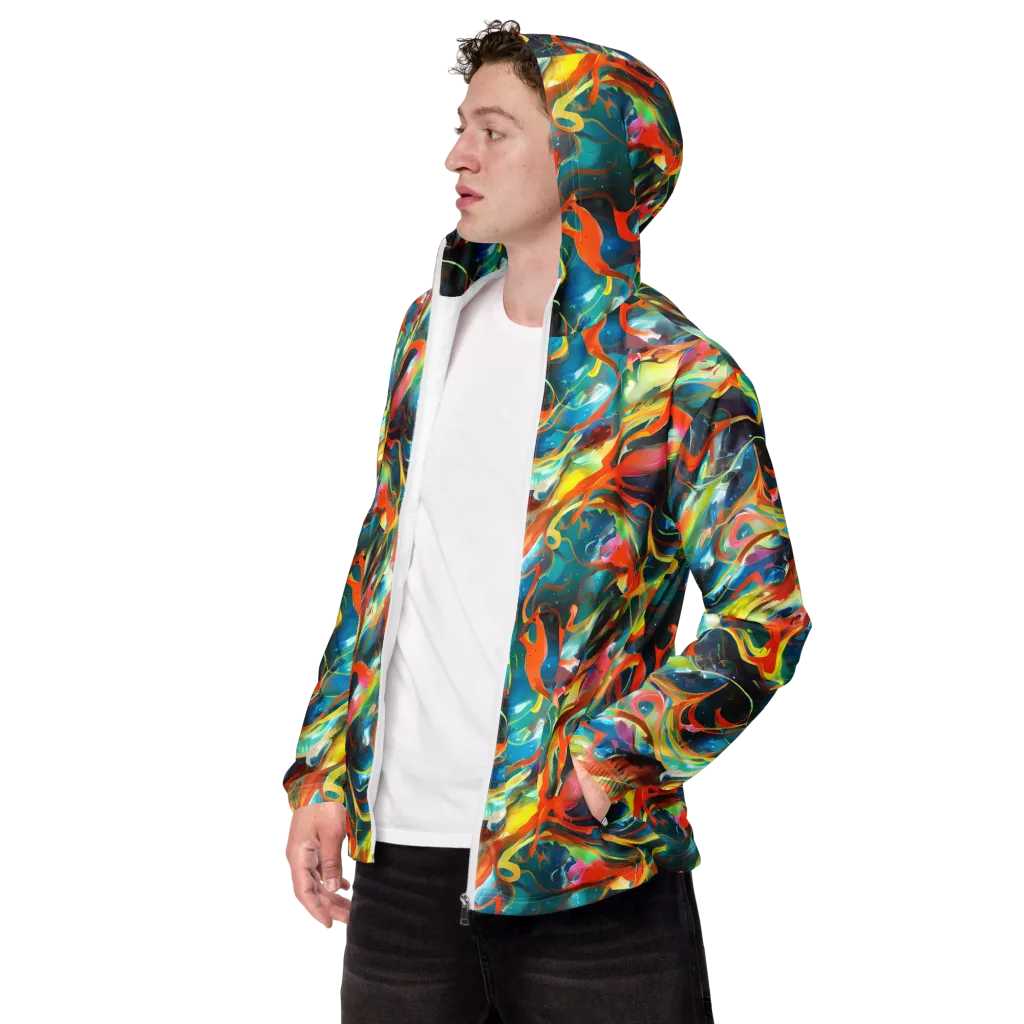 Cecily’s Swirl on Men's Windbreaker — Left Front