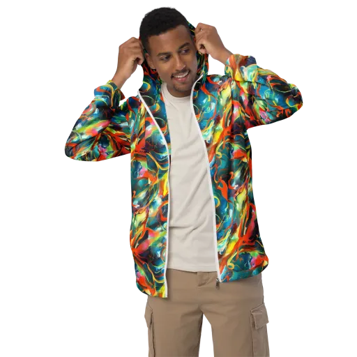 Cecily’s Swirl on a Men's Windbreaker