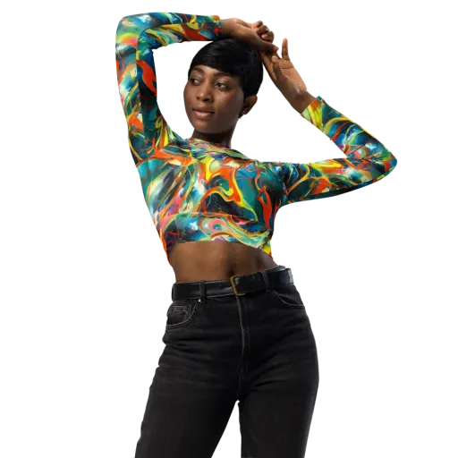 Cecily’s Swirl on a Long Sleeve Crop Top