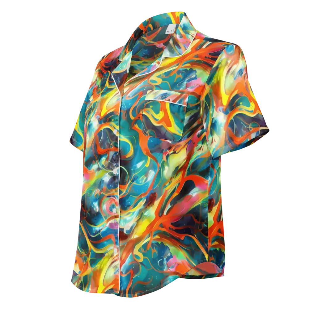 Cecily’s Swirl on Women's Short Sleeve Pajama Top — Left Front