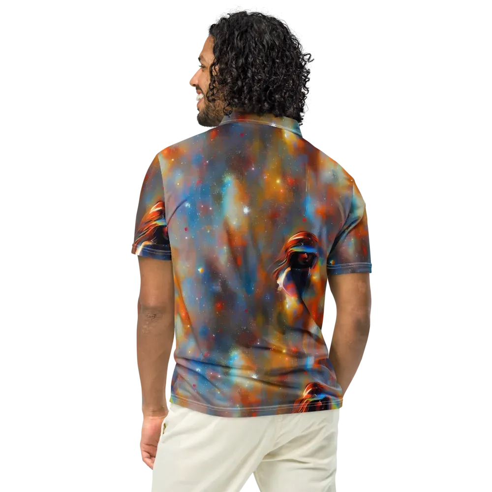 Asterglow Veil on Men's Slim Fit Polo Shirt — Back