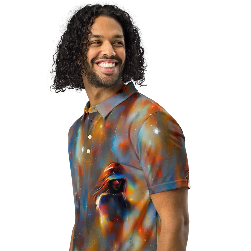 Asterglow Veil on Men's Slim Fit Polo Shirt — Left Front