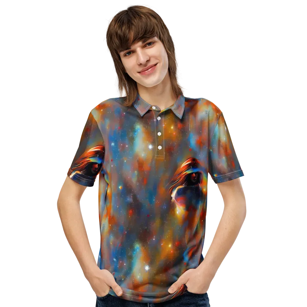 Asterglow Veil on Men's Slim Fit Polo Shirt — Front