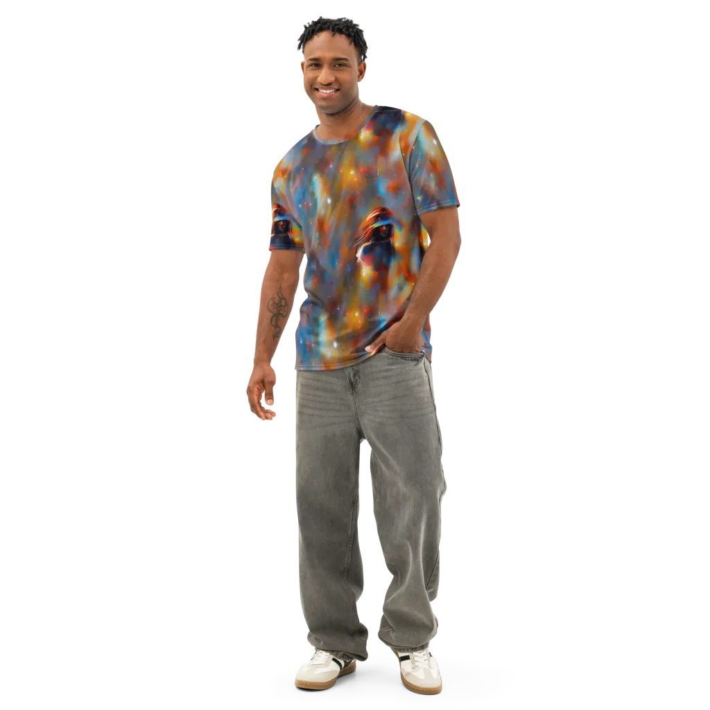 Asterglow Veil on Men's Cotton Crew Neck T-Shirt — Front