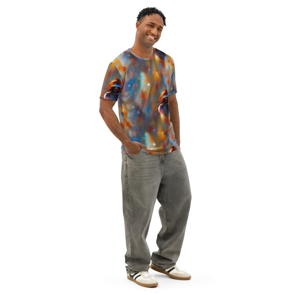 Asterglow Veil on Men's Cotton Crew Neck T-Shirt — Right Front