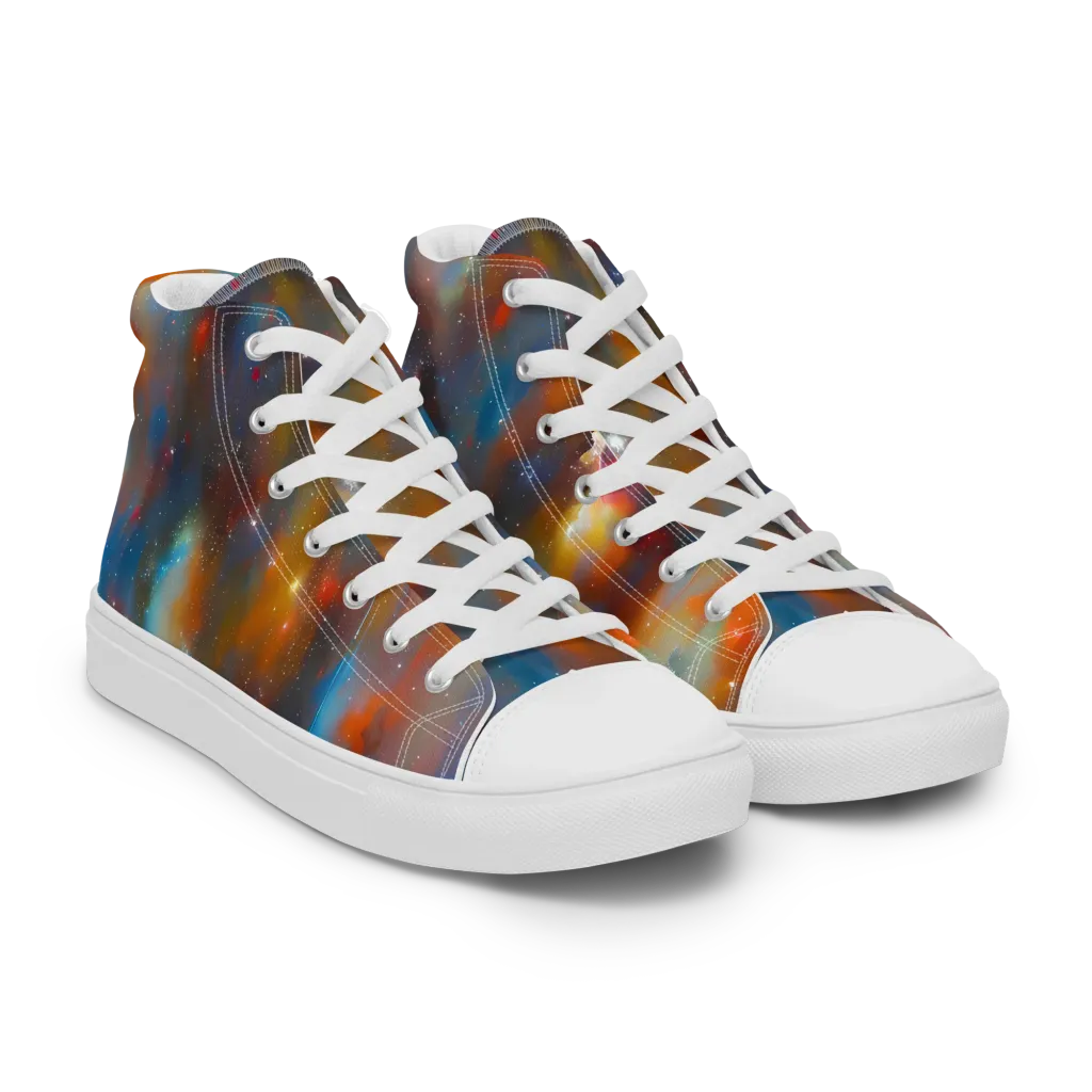 Asterglow Veil on Men's High Top Canvas Shoes — Right Front