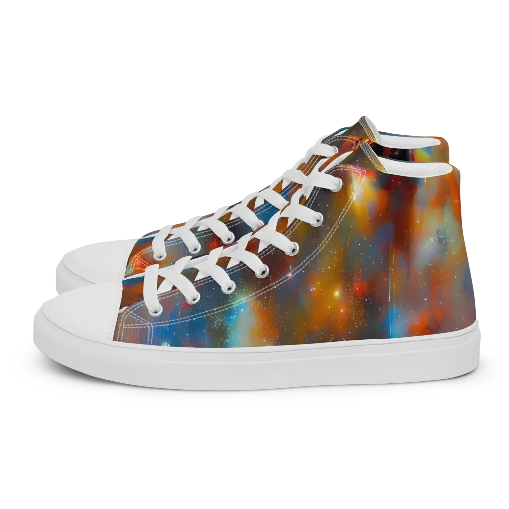 Asterglow Veil on Men's High Top Canvas Shoes — Left