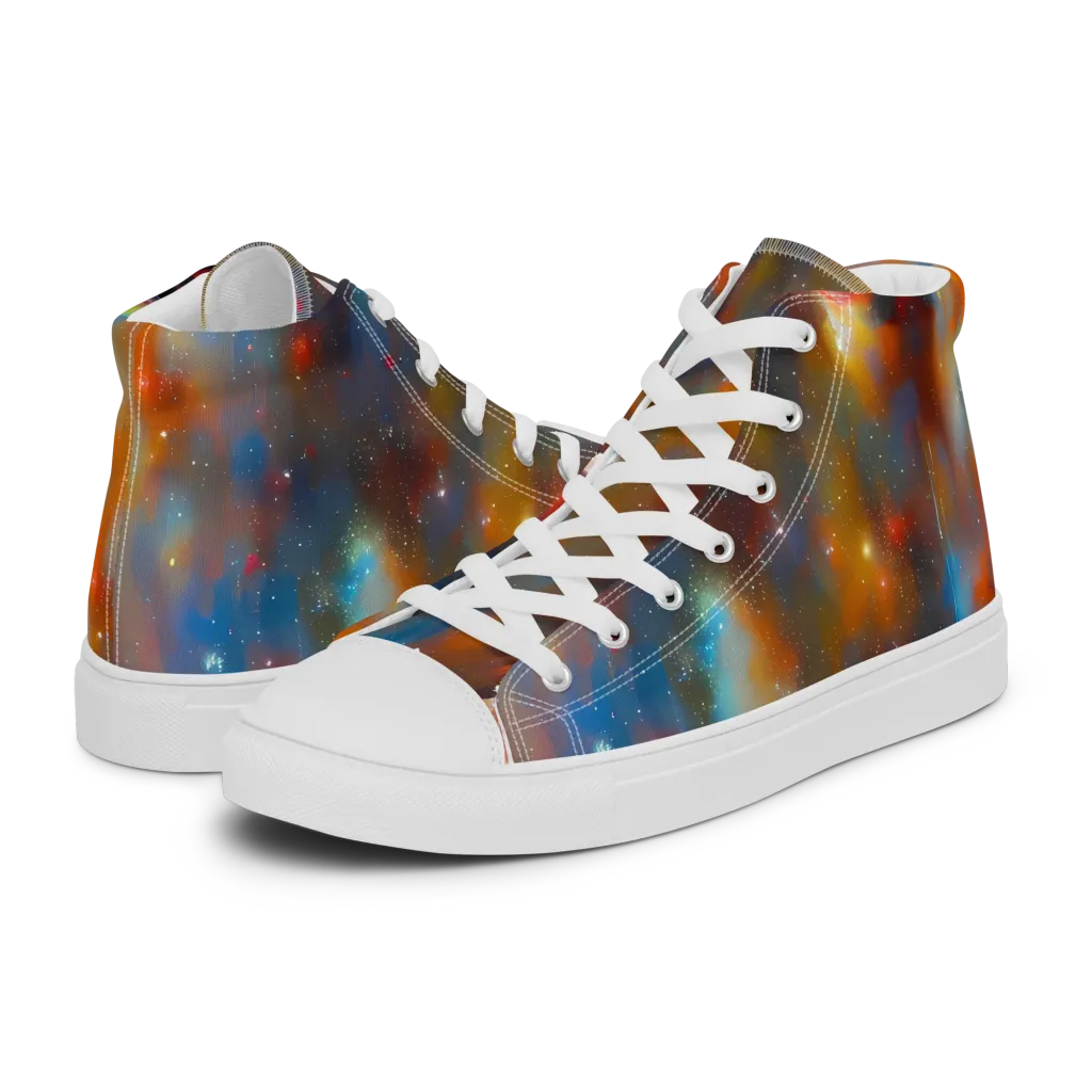 Asterglow Veil on Men's High Top Canvas Shoes — Left