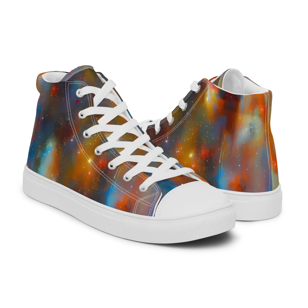 Asterglow Veil on Men's High Top Canvas Shoes — Right