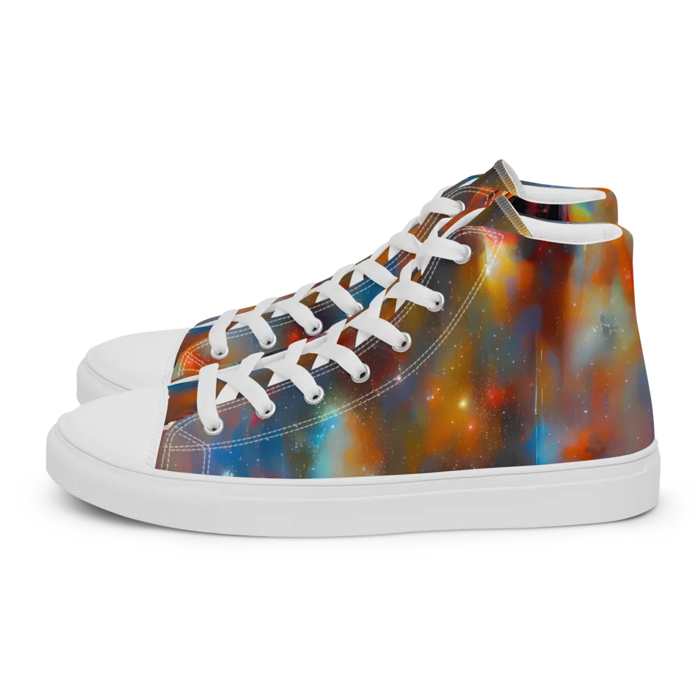 Asterglow Veil on Women's High Top Canvas Shoes — Left