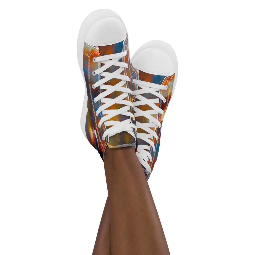 Asterglow Veil on Women's High Top Canvas Shoes — Front