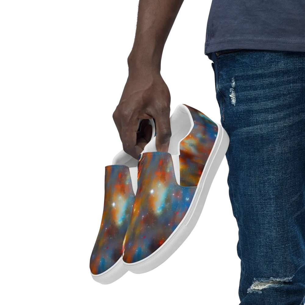 Asterglow Veil on Men's Slip-On Canvas Shoes — Left Front