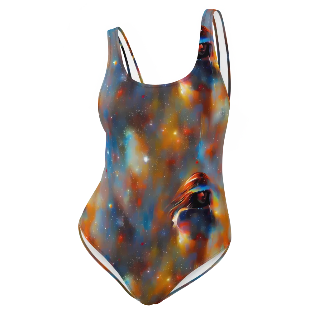 Asterglow Veil on One-Piece Swimsuit — Front