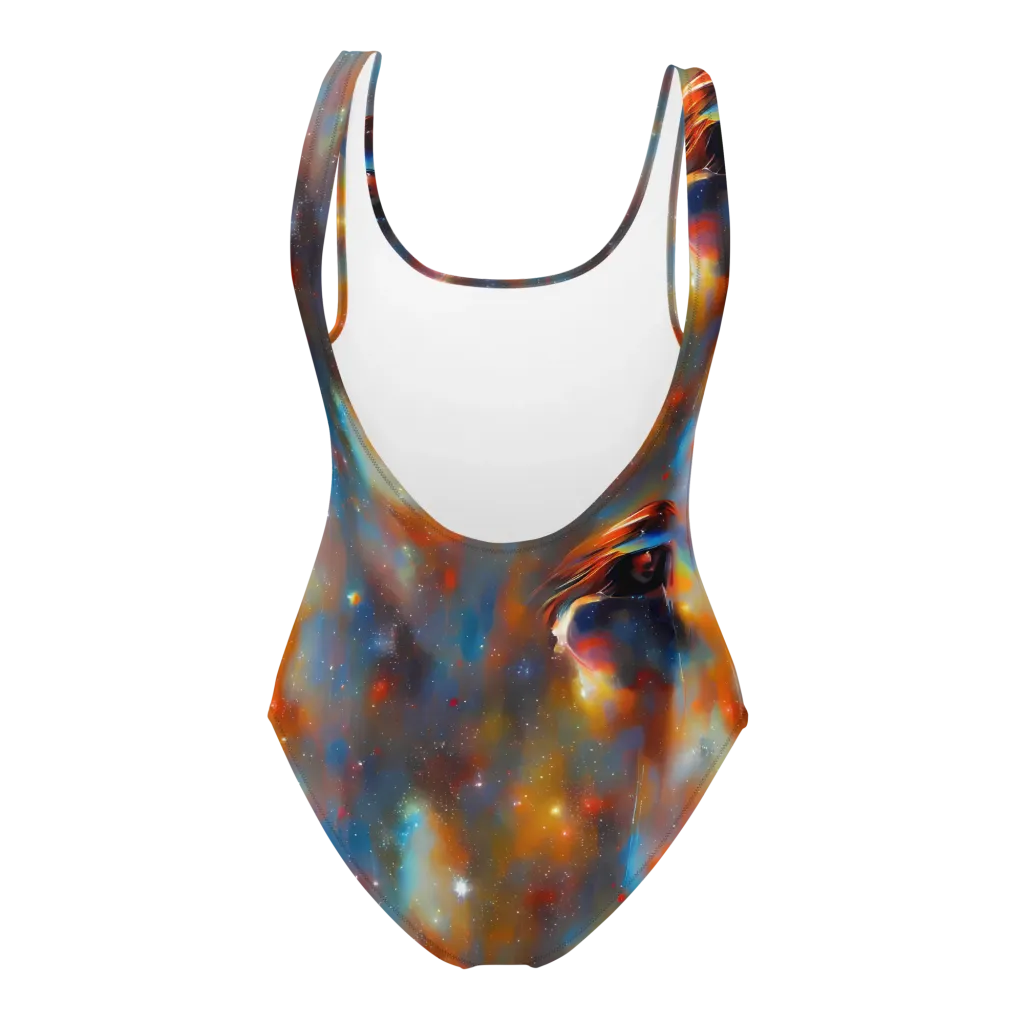 Asterglow Veil on One-Piece Swimsuit — Back