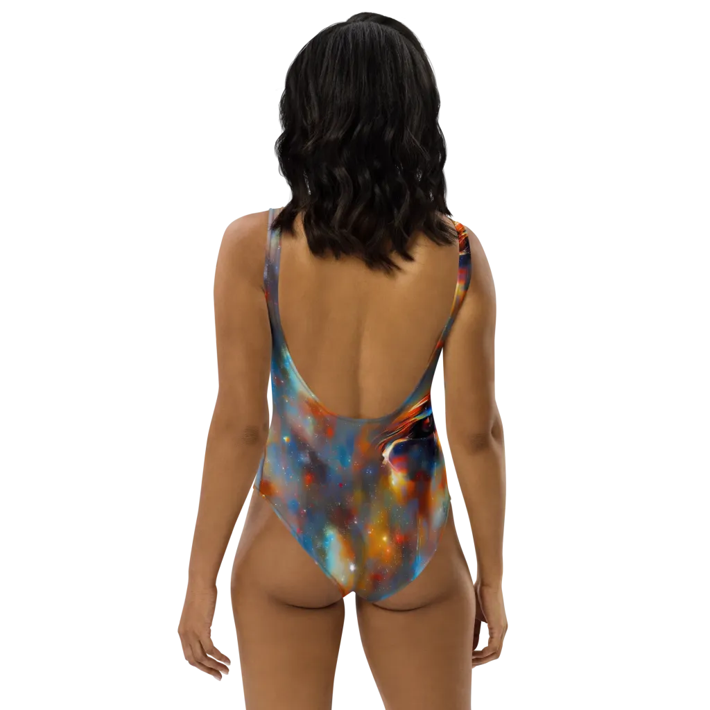 Asterglow Veil on One-Piece Swimsuit — Back
