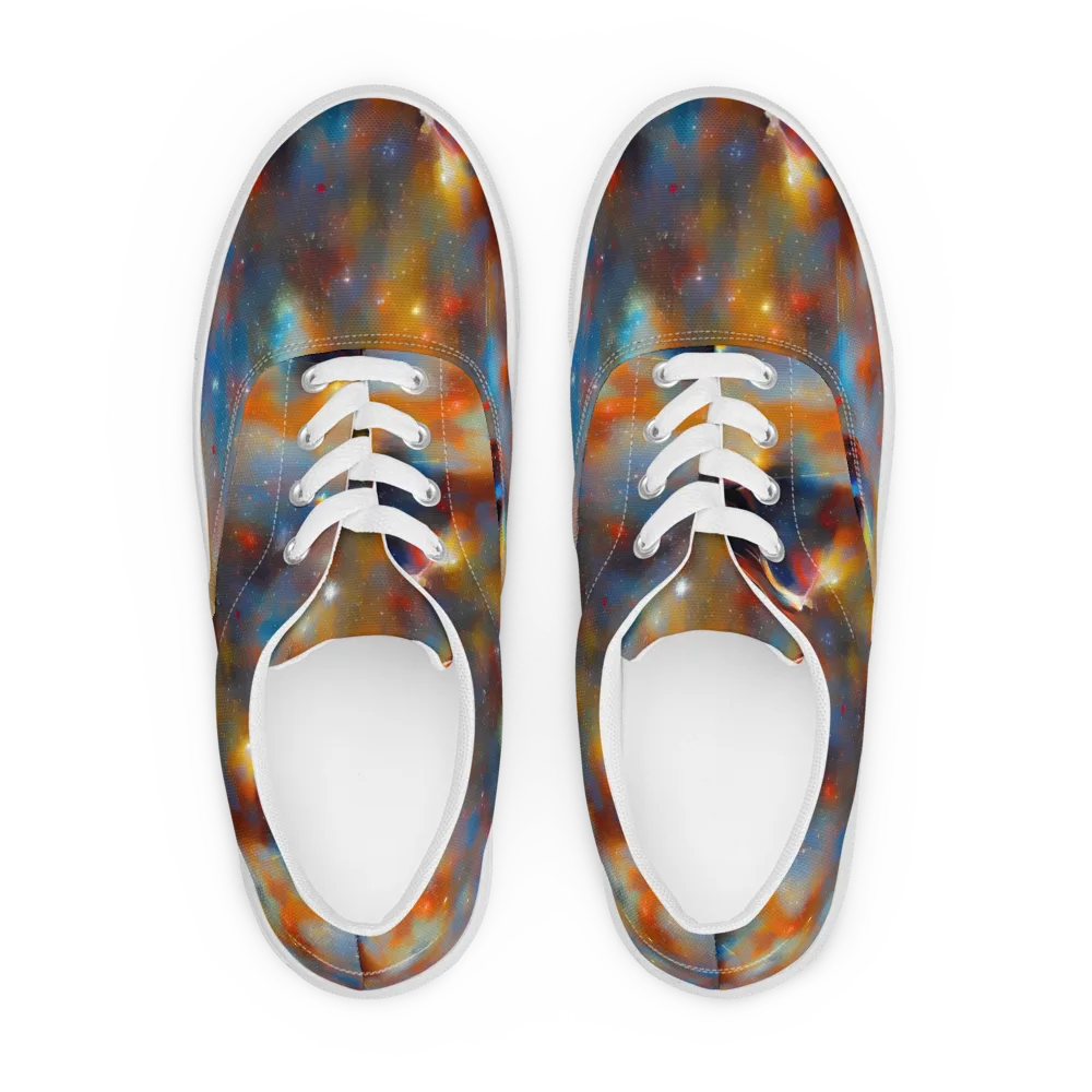 Asterglow Veil on Men's Lace-Up Canvas Shoes — Front