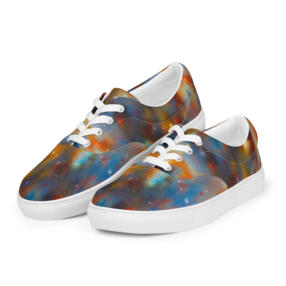 Asterglow Veil on Men's Lace-Up Canvas Shoes — Left Front