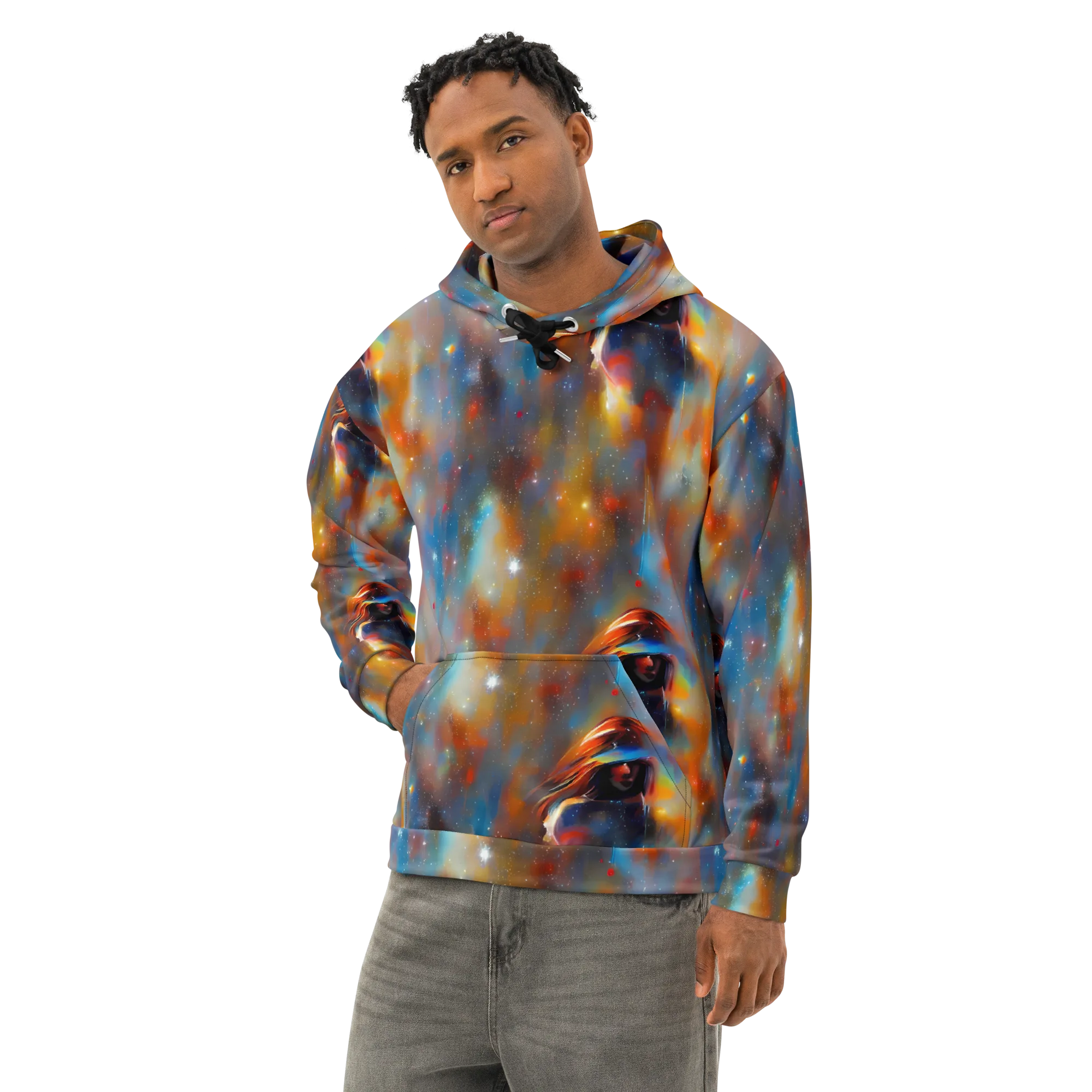 Asterglow Veil on Cotton Hoodie — Left Front