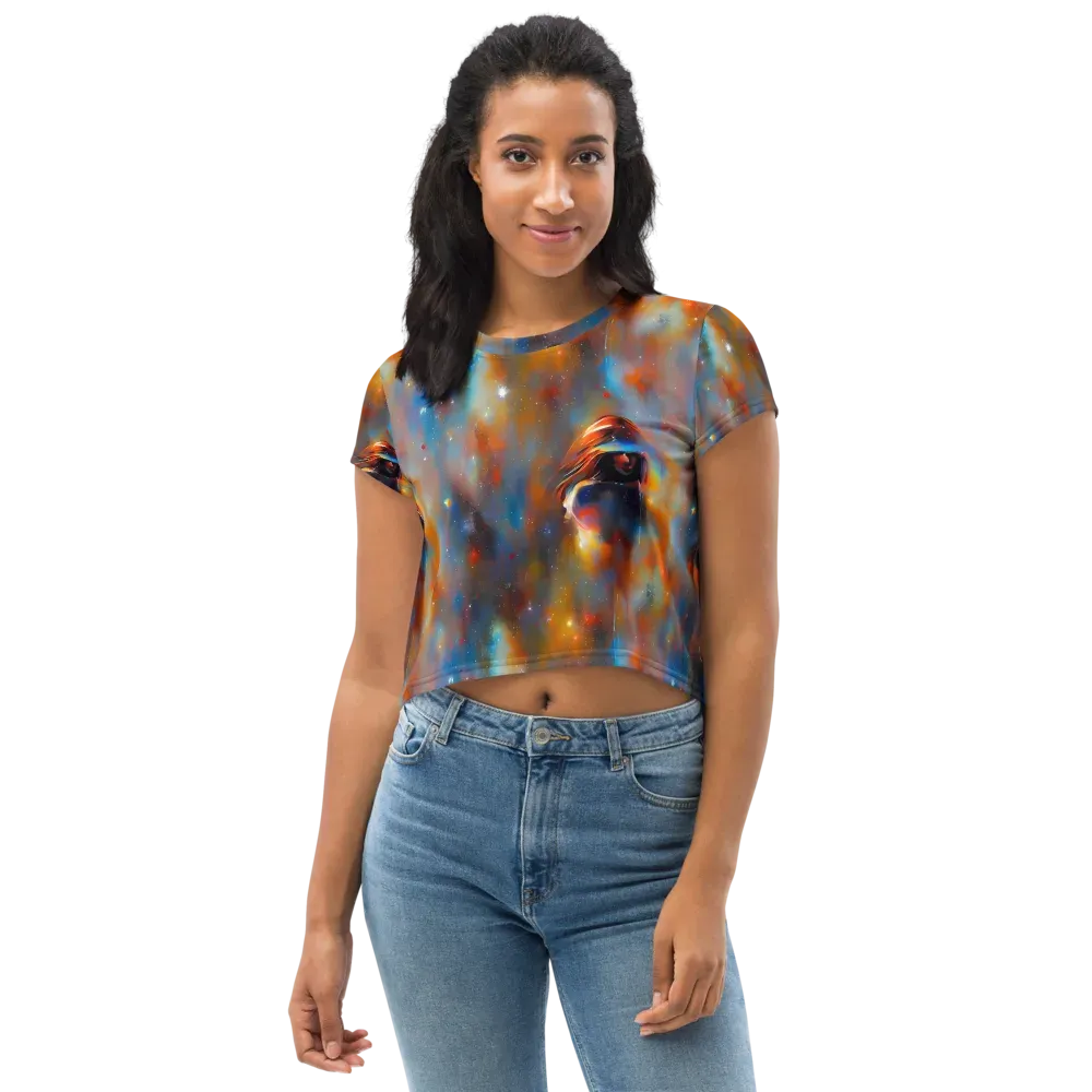 Asterglow Veil on Crop Tee — Front