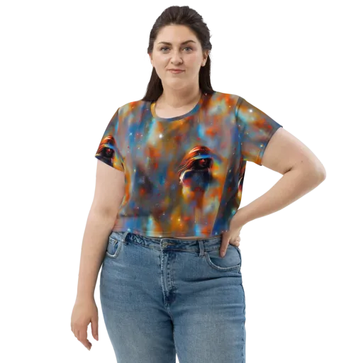 Asterglow Veil on a Crop Tee