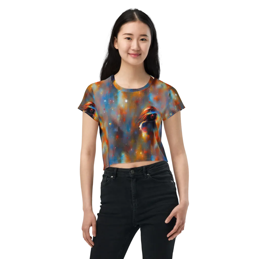 Asterglow Veil on Crop Tee — Front