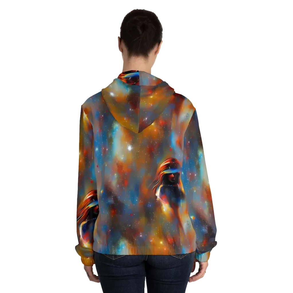 Asterglow Veil on Women's Full-Zip Hoodie — Back On Person