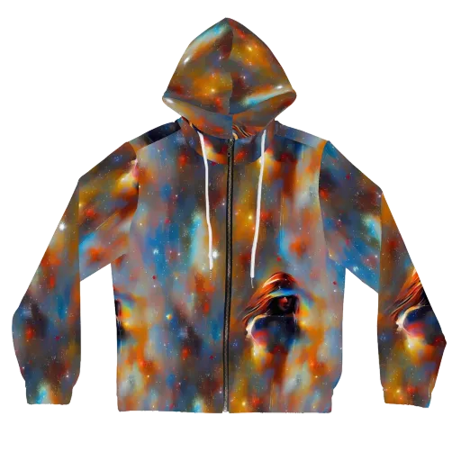 Asterglow Veil on a Women's Full-Zip Hoodie