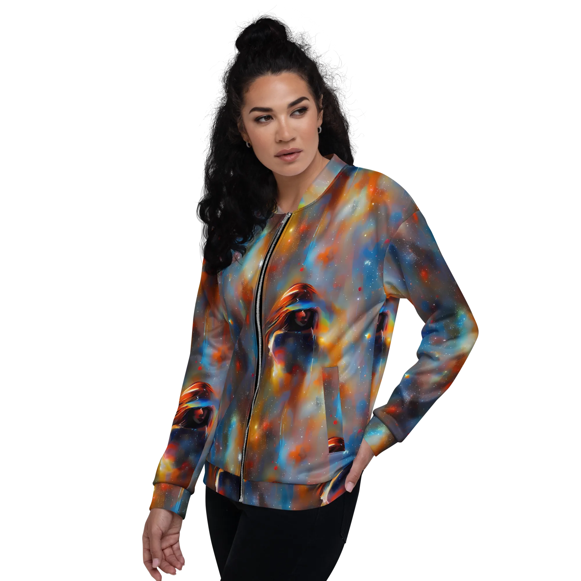 Asterglow Veil on Bomber Jacket — Left