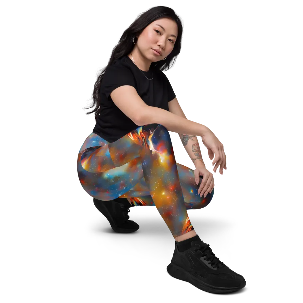 Asterglow Veil on Leggings with Pockets — Right Front