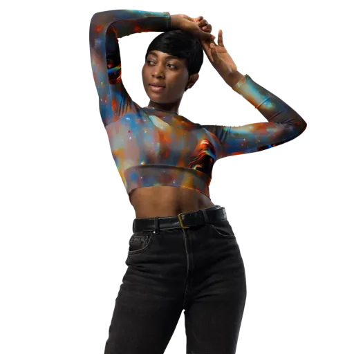 Asterglow Veil on a Long Sleeve Crop Top