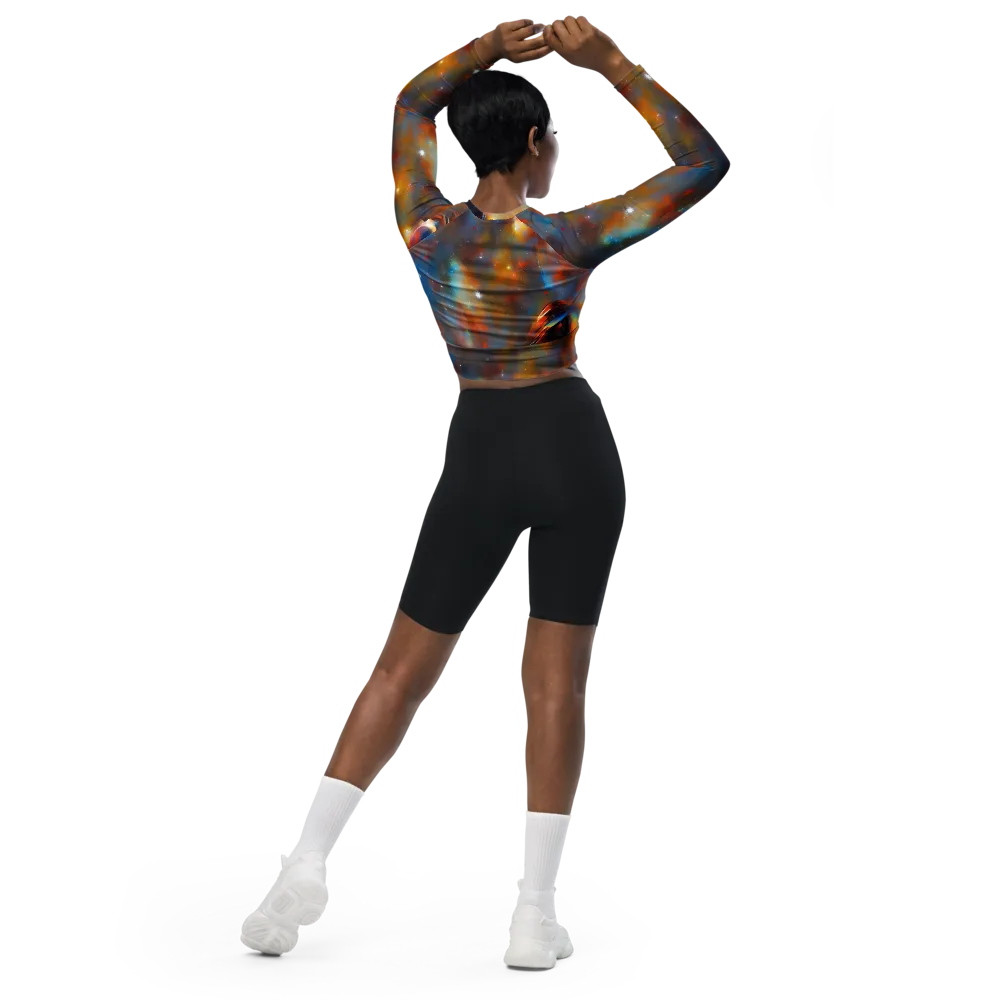 Asterglow Veil on Long Sleeve Crop Top — Back
