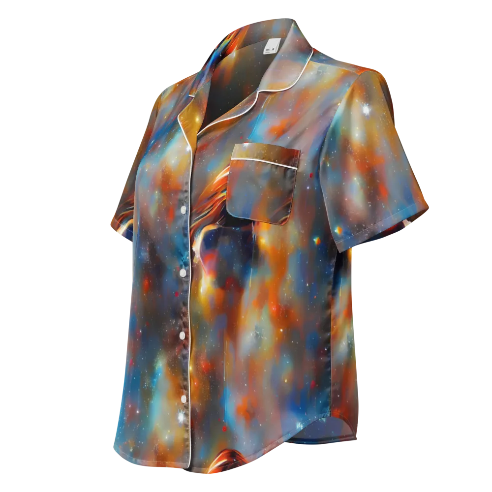 Asterglow Veil on Women's Short Sleeve Pajama Top — Left Front